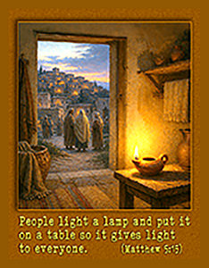 Click to enlarge Warren's styled/framed Scripture picture of Matthew 5:15. Warren's styled/framed Scripture picture of Matthew 5:15.